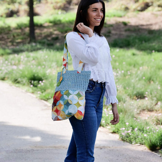 Bolso Tote de Crochet y Tejido Jacquard PRIMAVERA