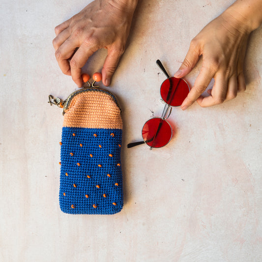 Funda de gafas de crochet BICOLOR