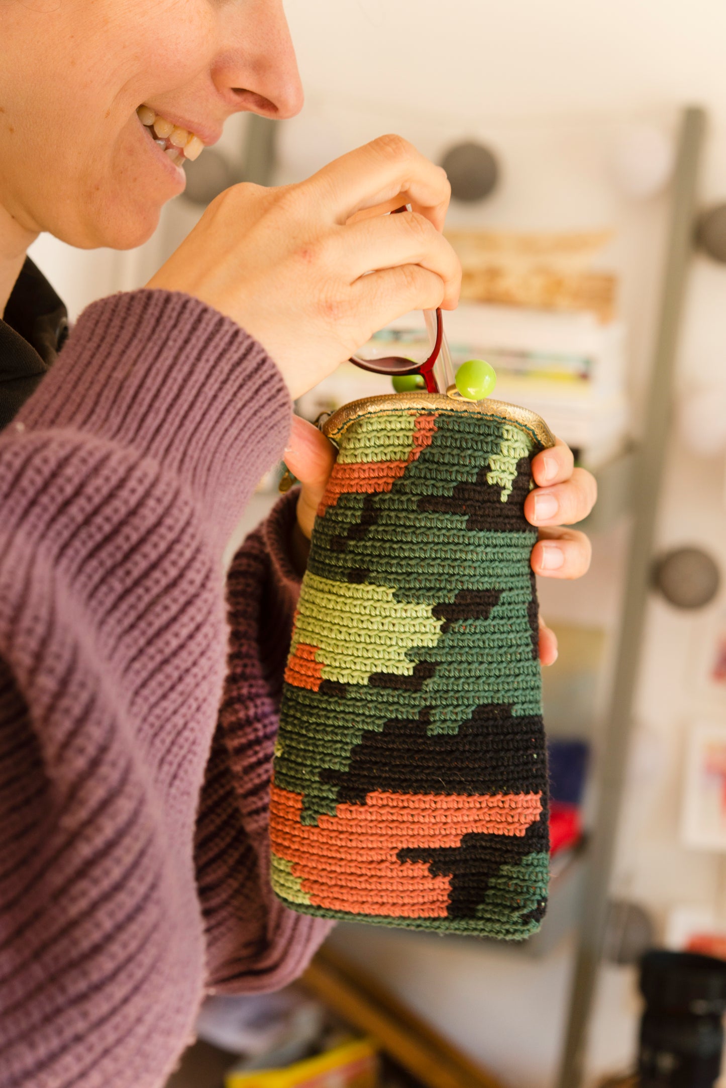 Funda de gafas de crochet CAMUFLAJE