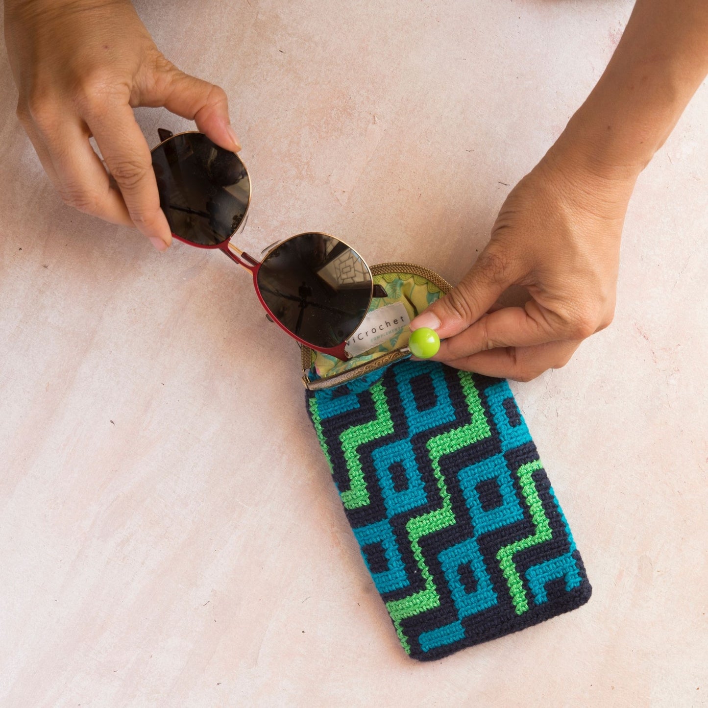 Funda de Gafas de Crochet LABERINTO