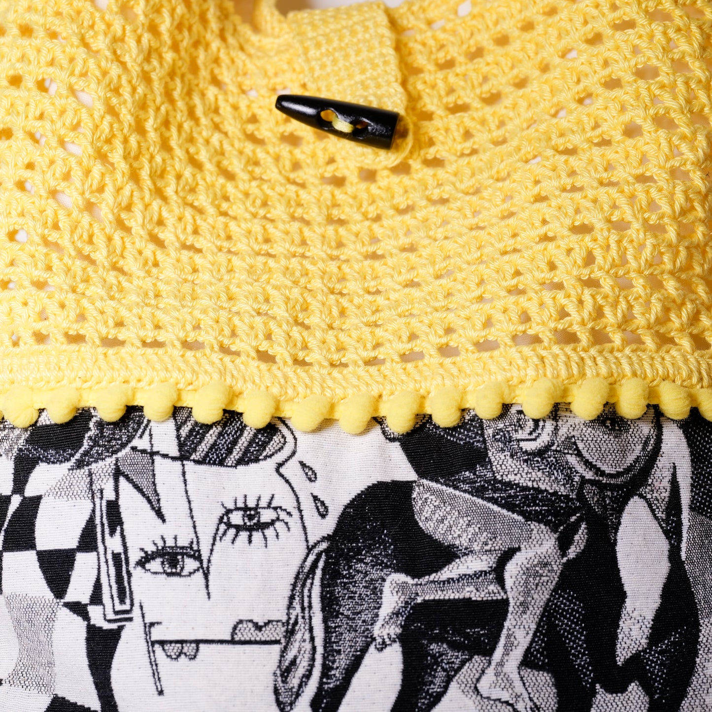 Bolso Tote de Crochet y Tejido Jacquard CUBISTA