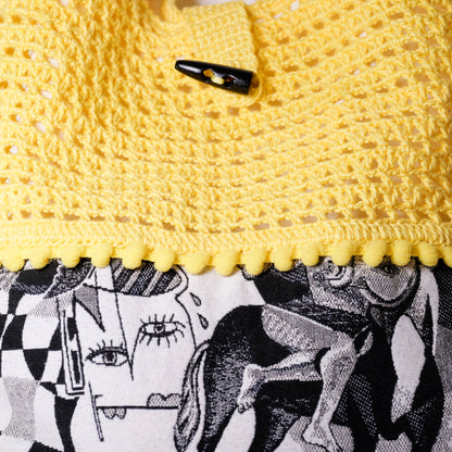 Bolso Tote de Crochet y Tejido Jacquard CUBISTA