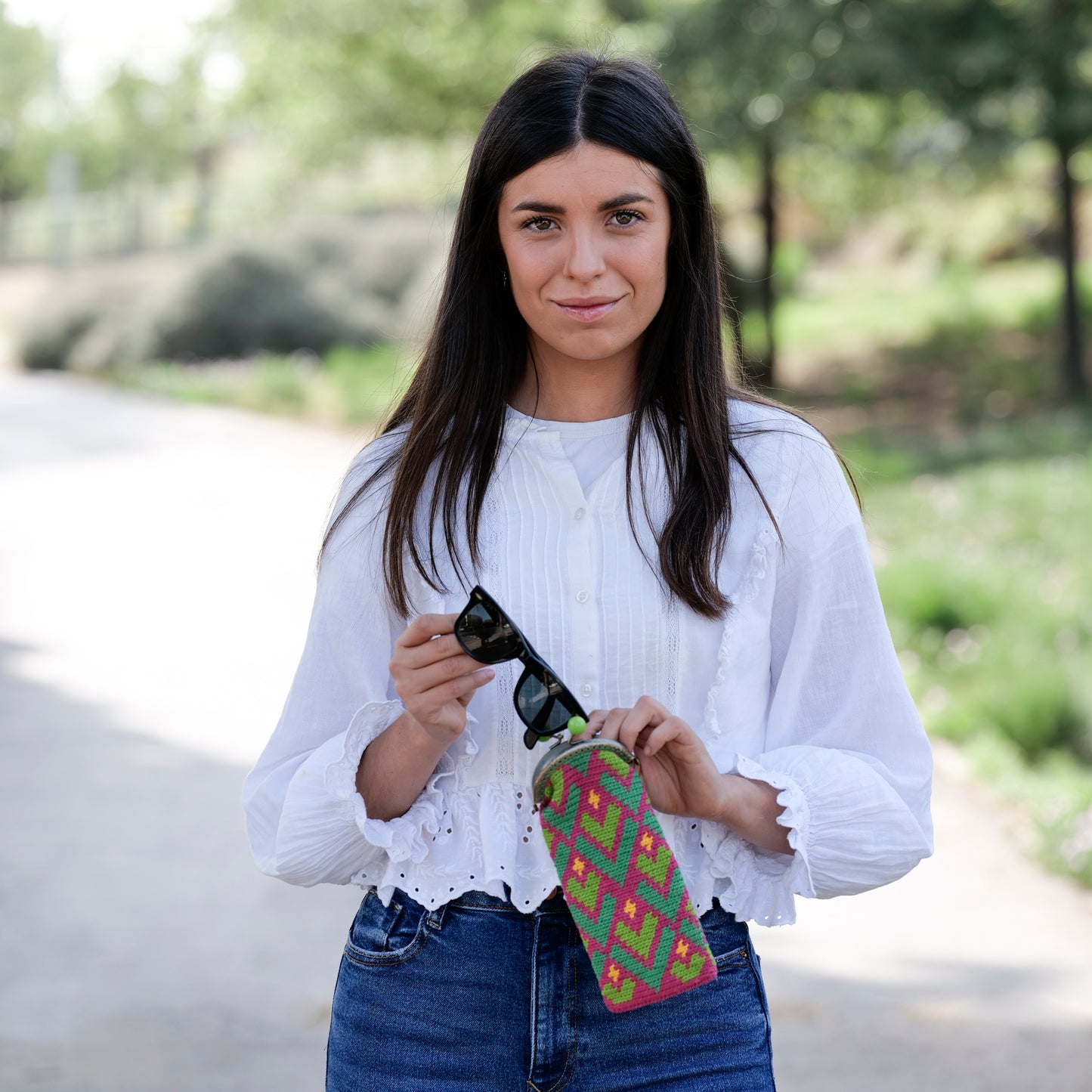 Funda de gafas de crochet PÉTALOS