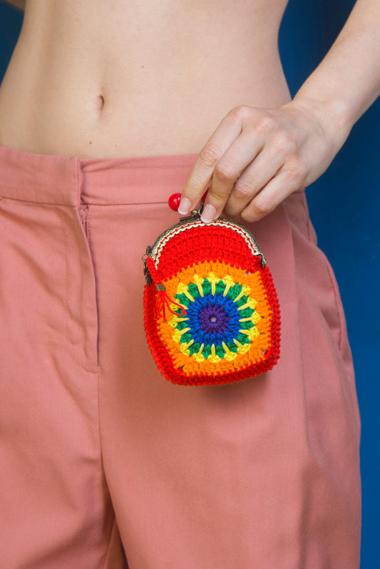 Monedero de crochet ARCOIRIS