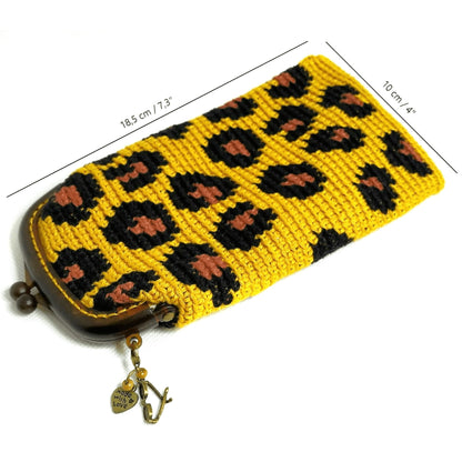 Funda de gafas de crochet LEOPARDO.