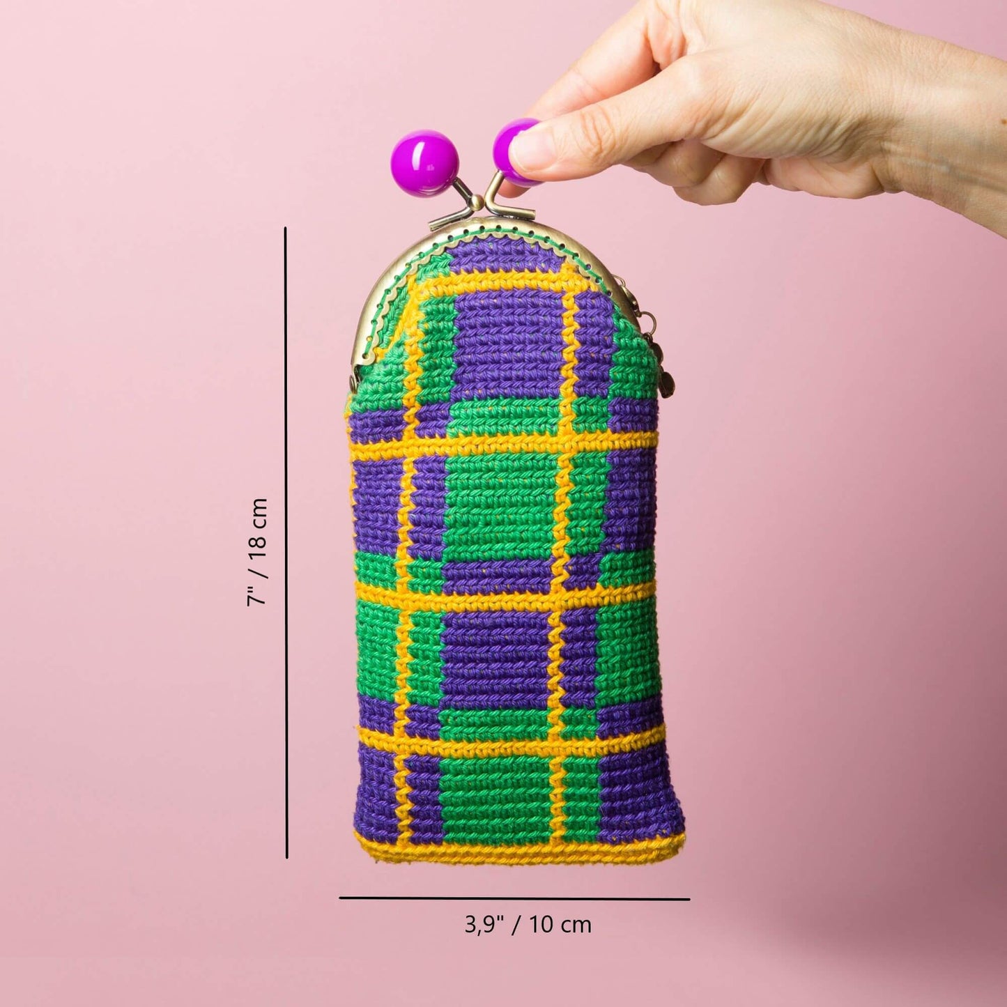 Funda de gafas de crochet TARTÁN