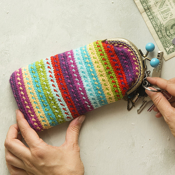 Funda de gafas crochet ARCOIRIS