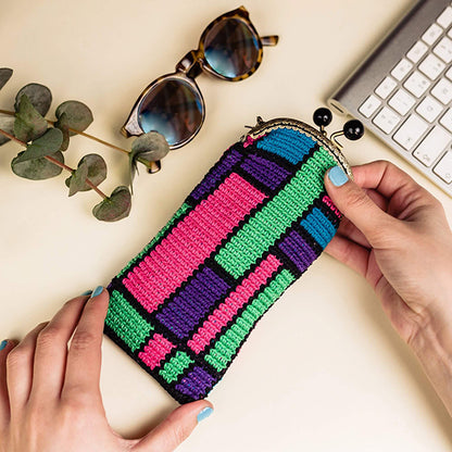 Funda de gafas crochet TETRIS.
