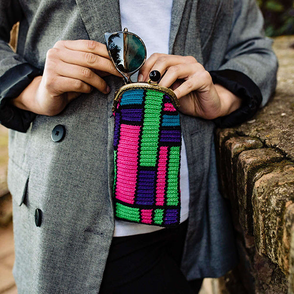 Funda de gafas de crochet TETRIS