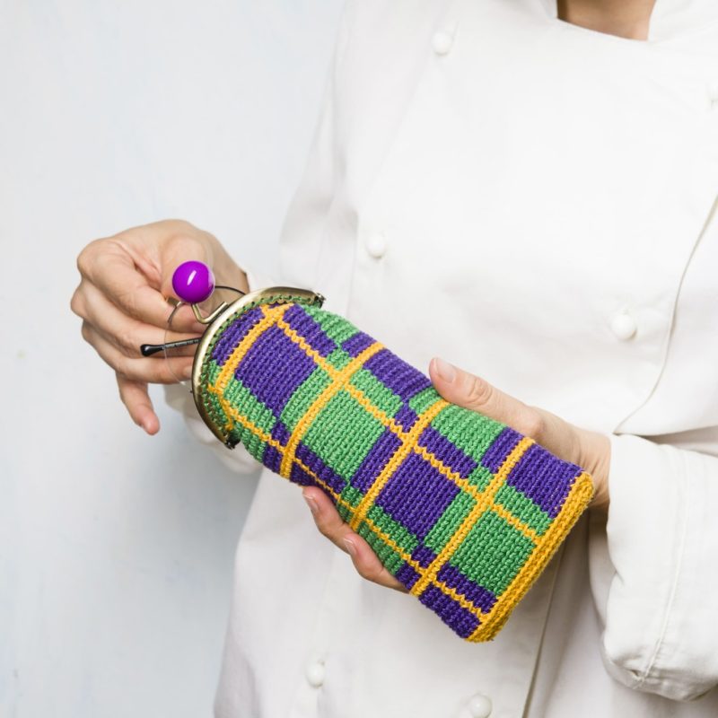 Funda de gafas crochet TARTÁN