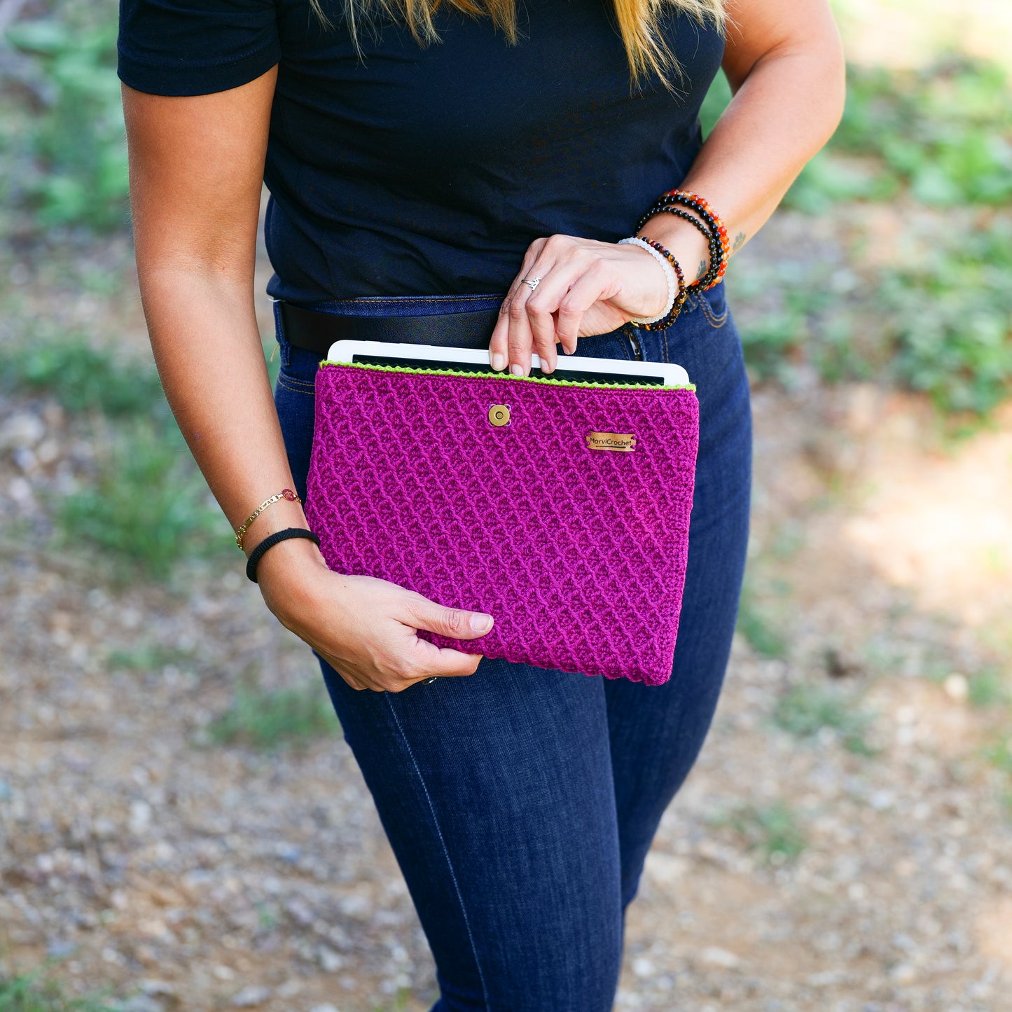 Funda de crochet para tablet EVA