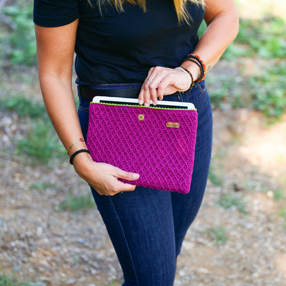Funda de crochet para tablet EVA