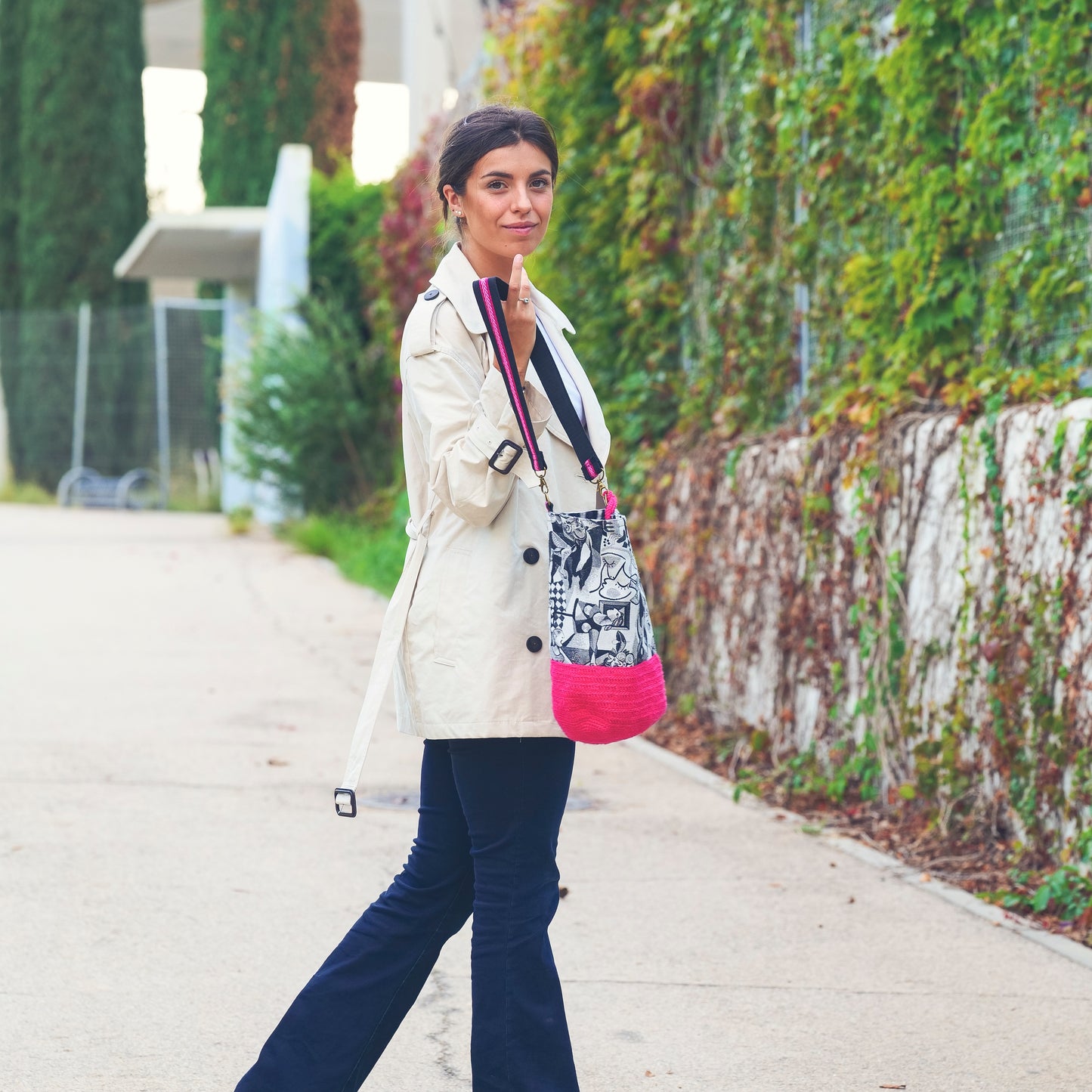 Bolso de Crochet y tejido Jacquard ÉBONY