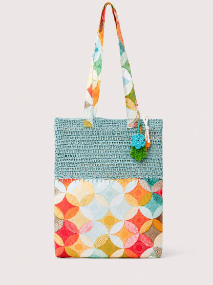 Bolso Tote de Crochet y Tejido Jacquard PRIMAVERA